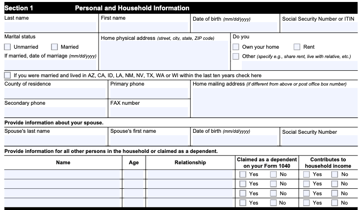 Section One: Individual Info