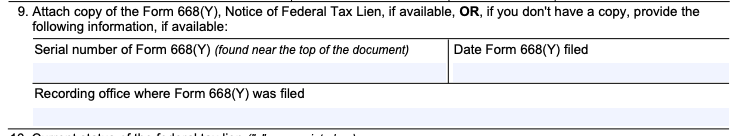 Lien Information (Section 9)
